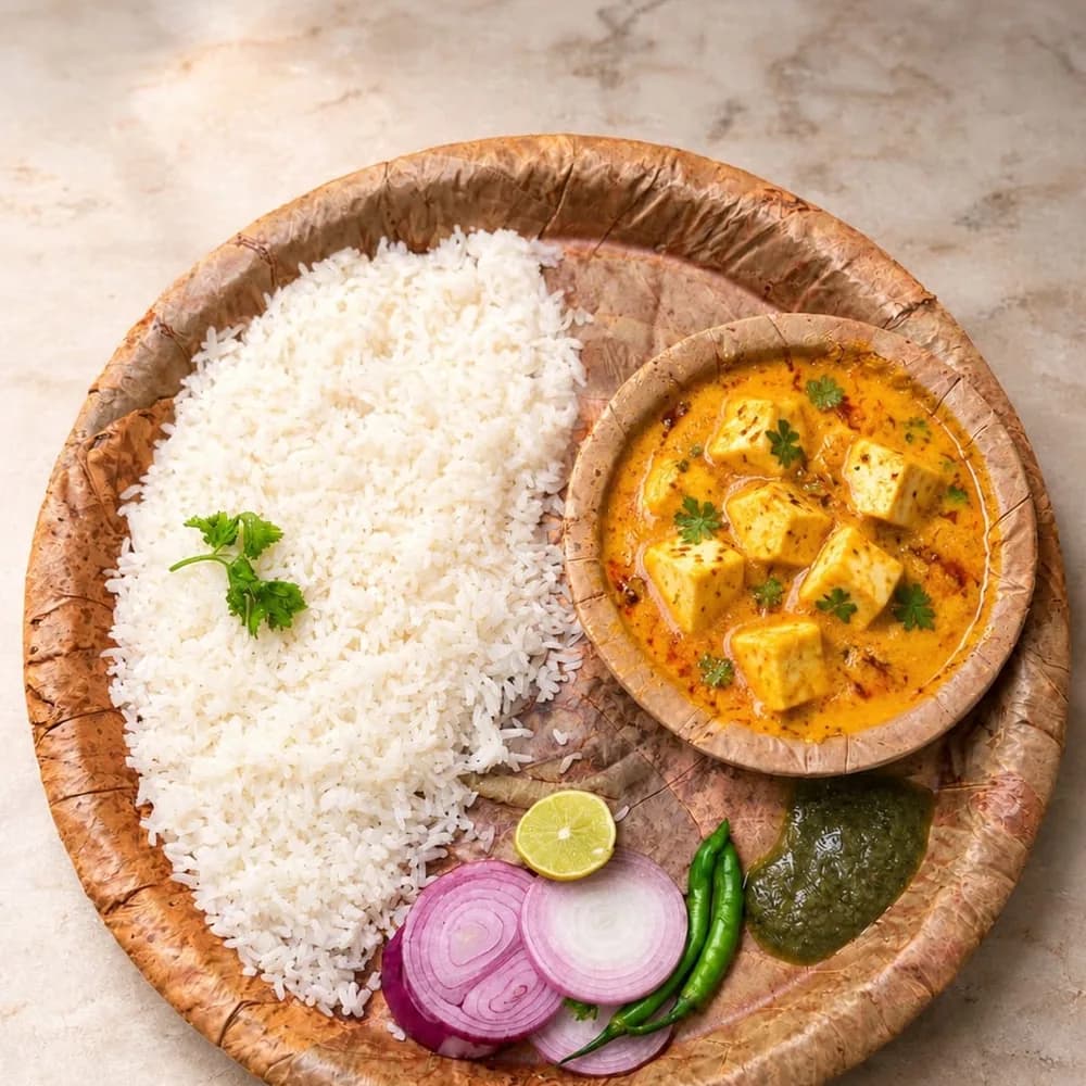 Pattal Paneer, served on a leaf pattal